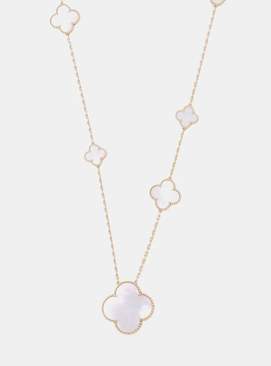 Van Cleef & Arpels Magic Alhambra 11 Motifs Mother Of Pearl, 18K Yellow Gold Long Necklace