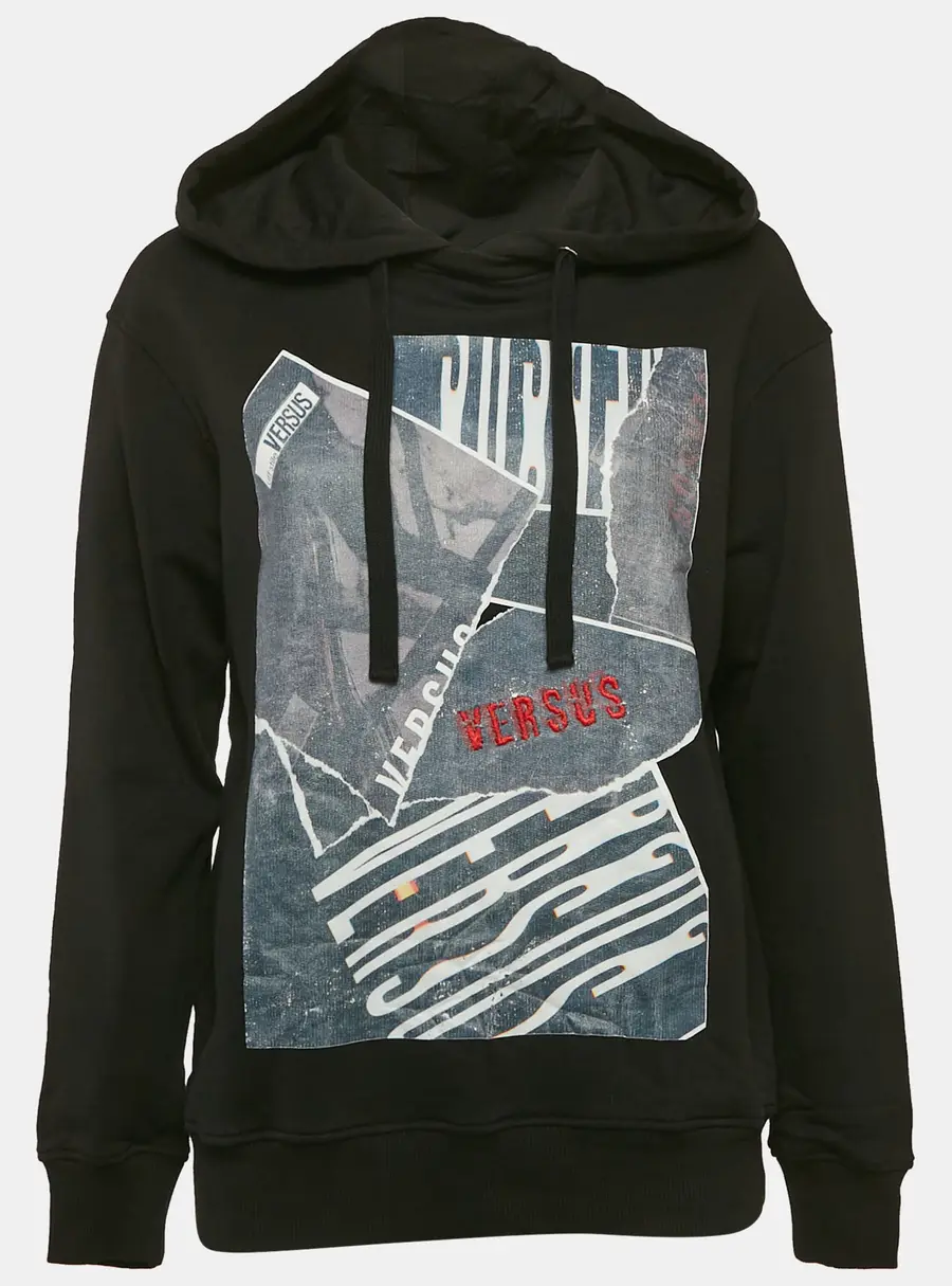 Versus Versace x Zayn Black Printed Cotton Knit Hoodie S