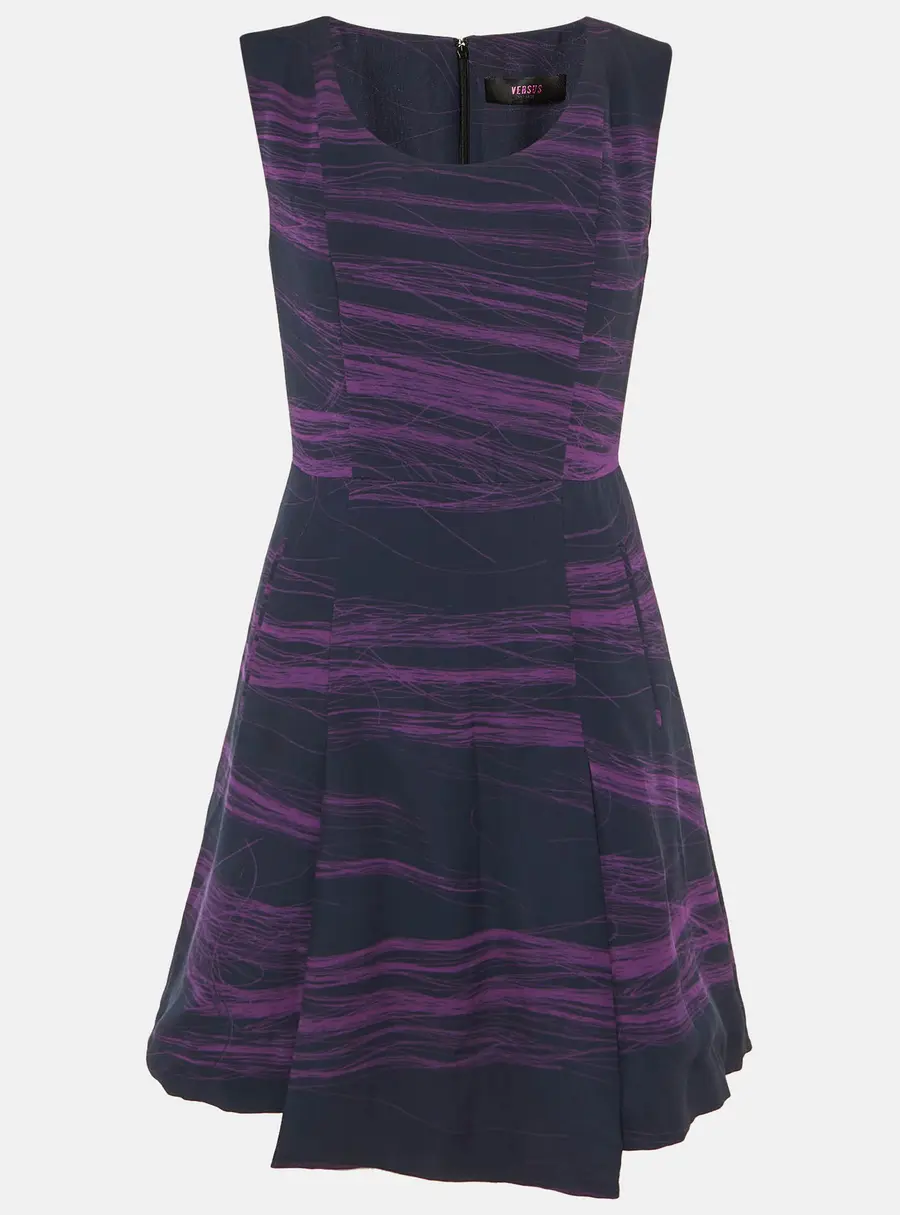 Versus Versace Navy Blue Crepe Sleeveless Dress M