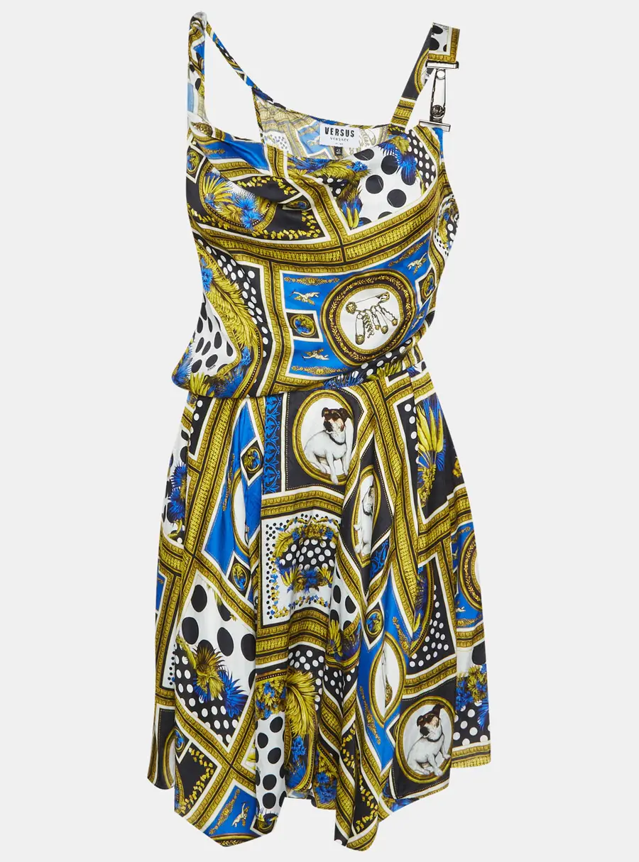 Versus Versace Multicolor Printed Satin Mini Dress M