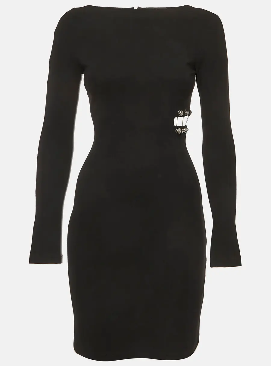 Versus Versace Black Stretch Knit Cut Out Mini Dress S