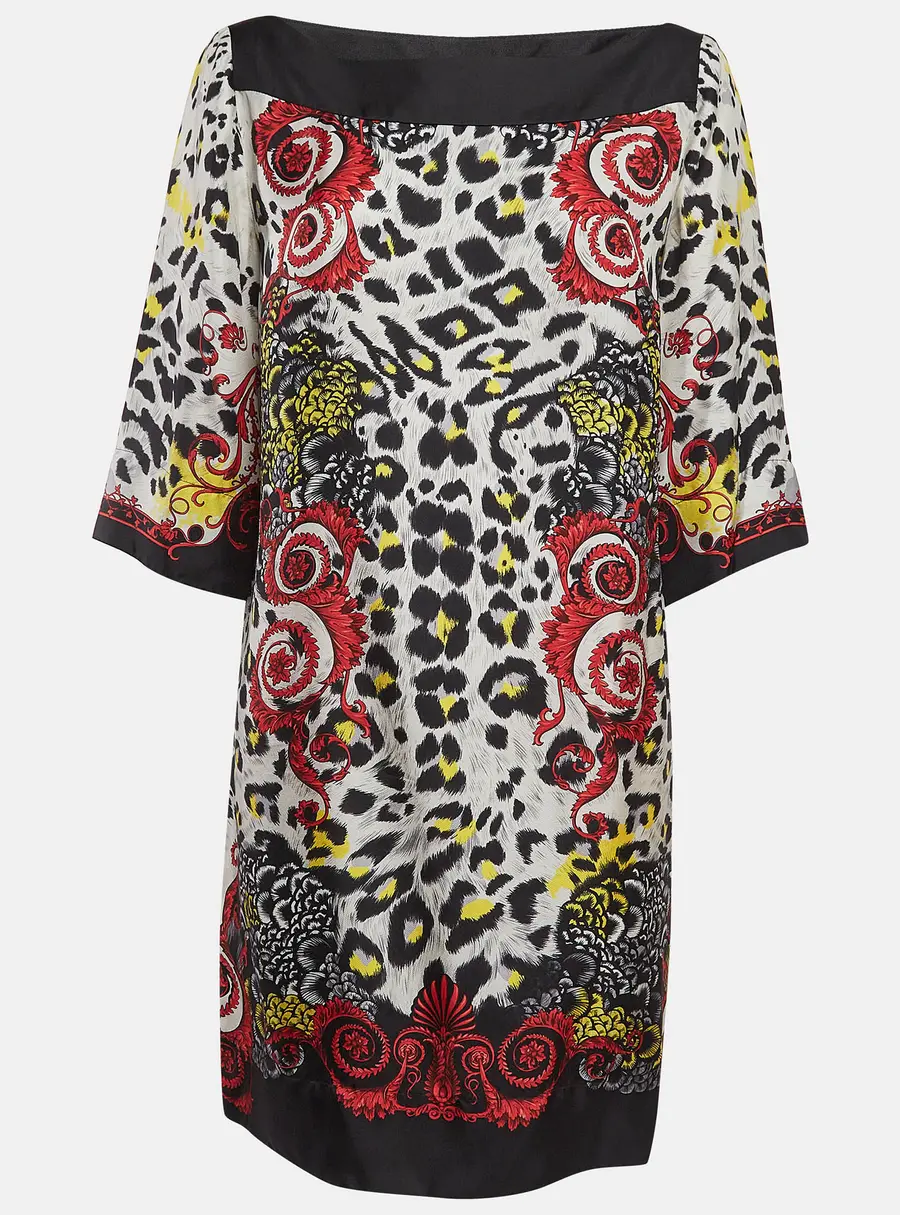 Versace Collection Multicolor Printed Silk Mini Dress XL