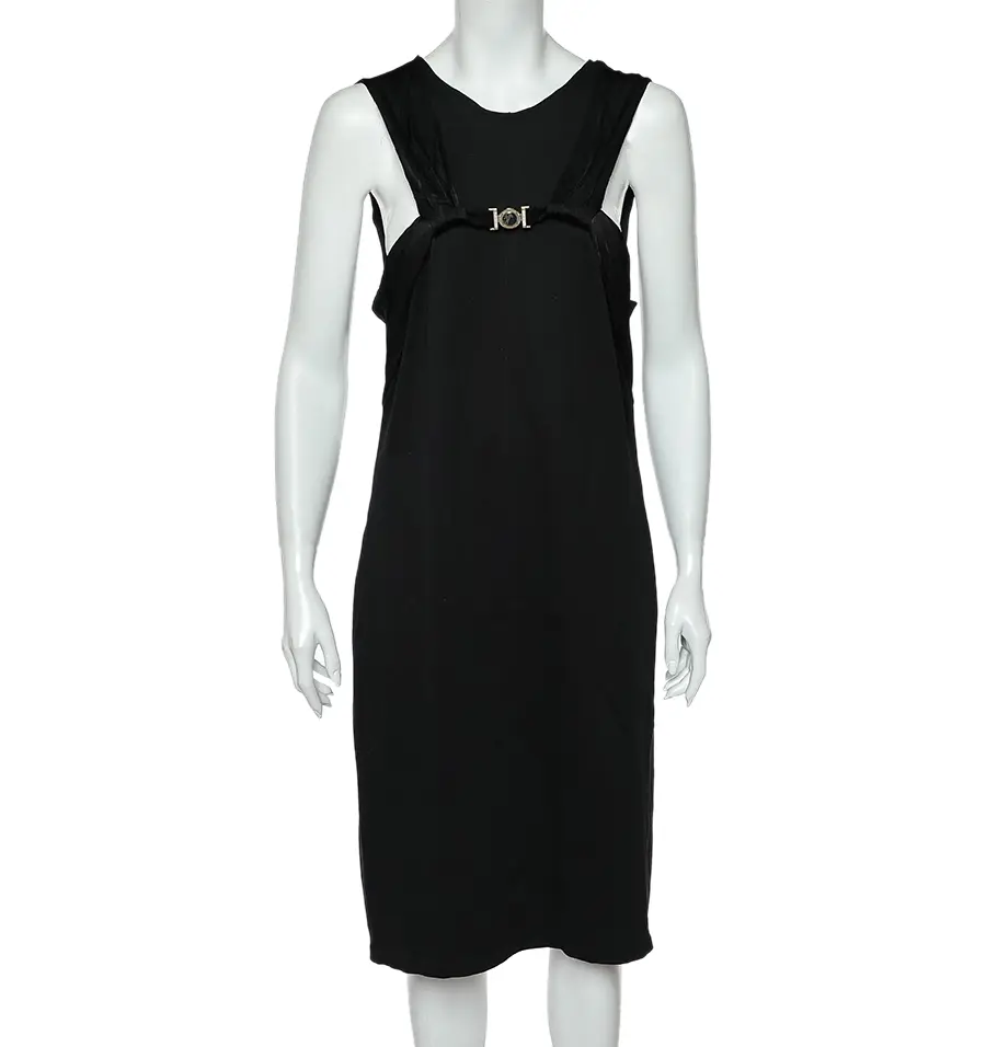Versace Collection Black Knit Sleeveless Shift Dress M