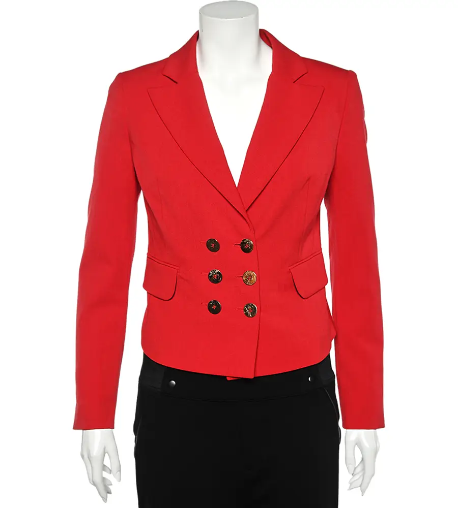 Versace Collection Red Double Breasted Blazer S