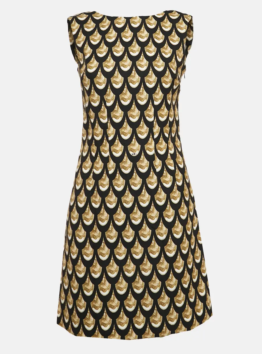Versace Jeans Couture Black Printed Cotton Blend Sleeveless Mini Dress S