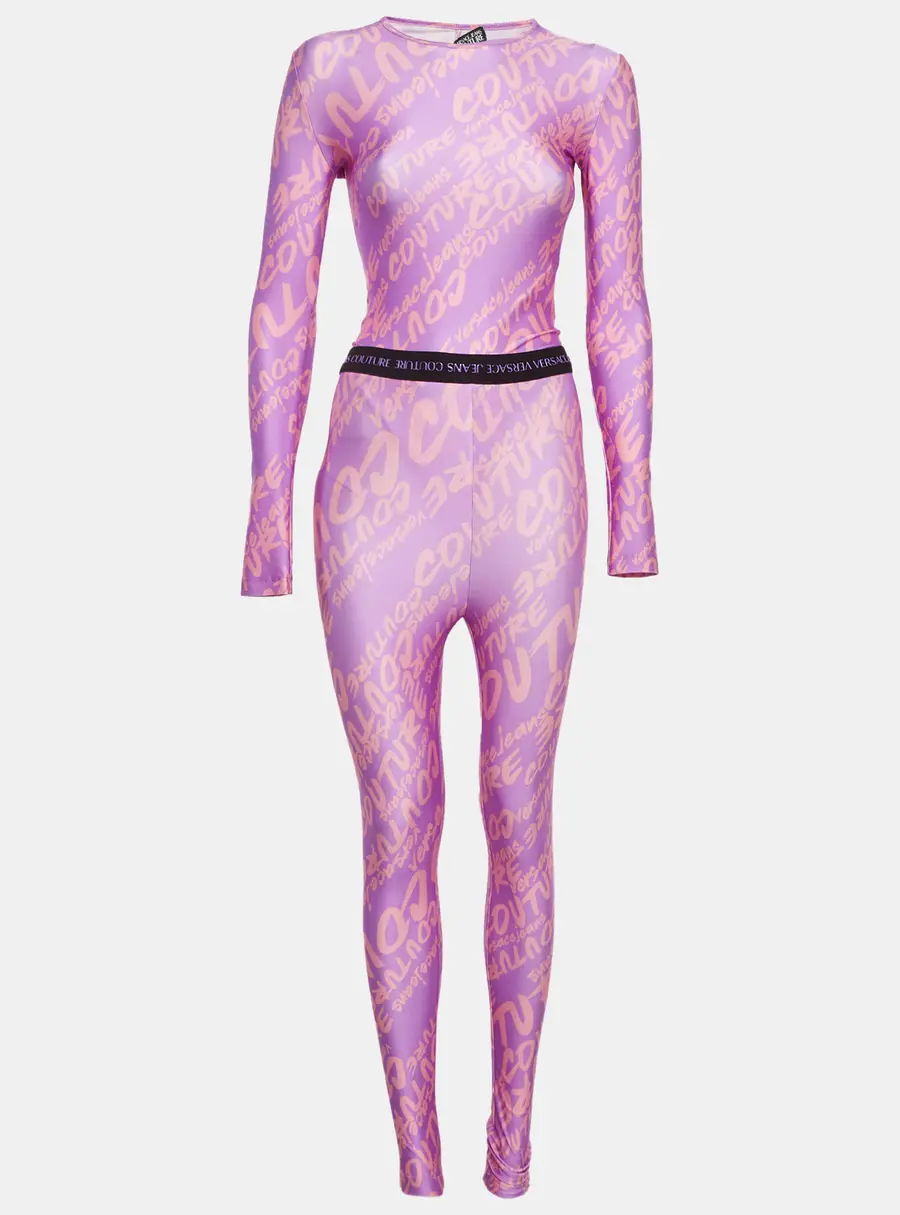 Versace Jeans Couture Purple Printed Jersey Set S