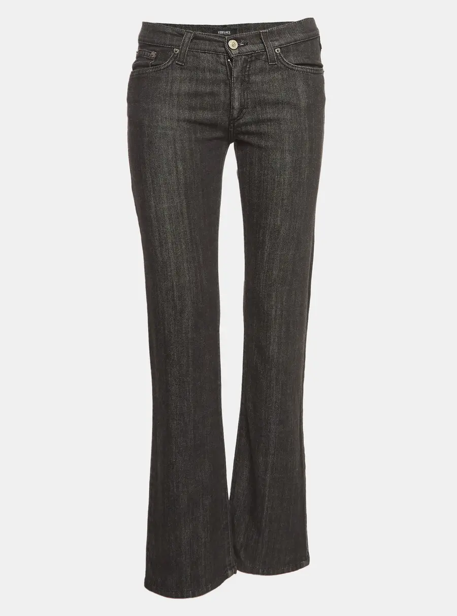 Versace Jeans Couture Black Embroidered Denim Jeans M Waist 30"