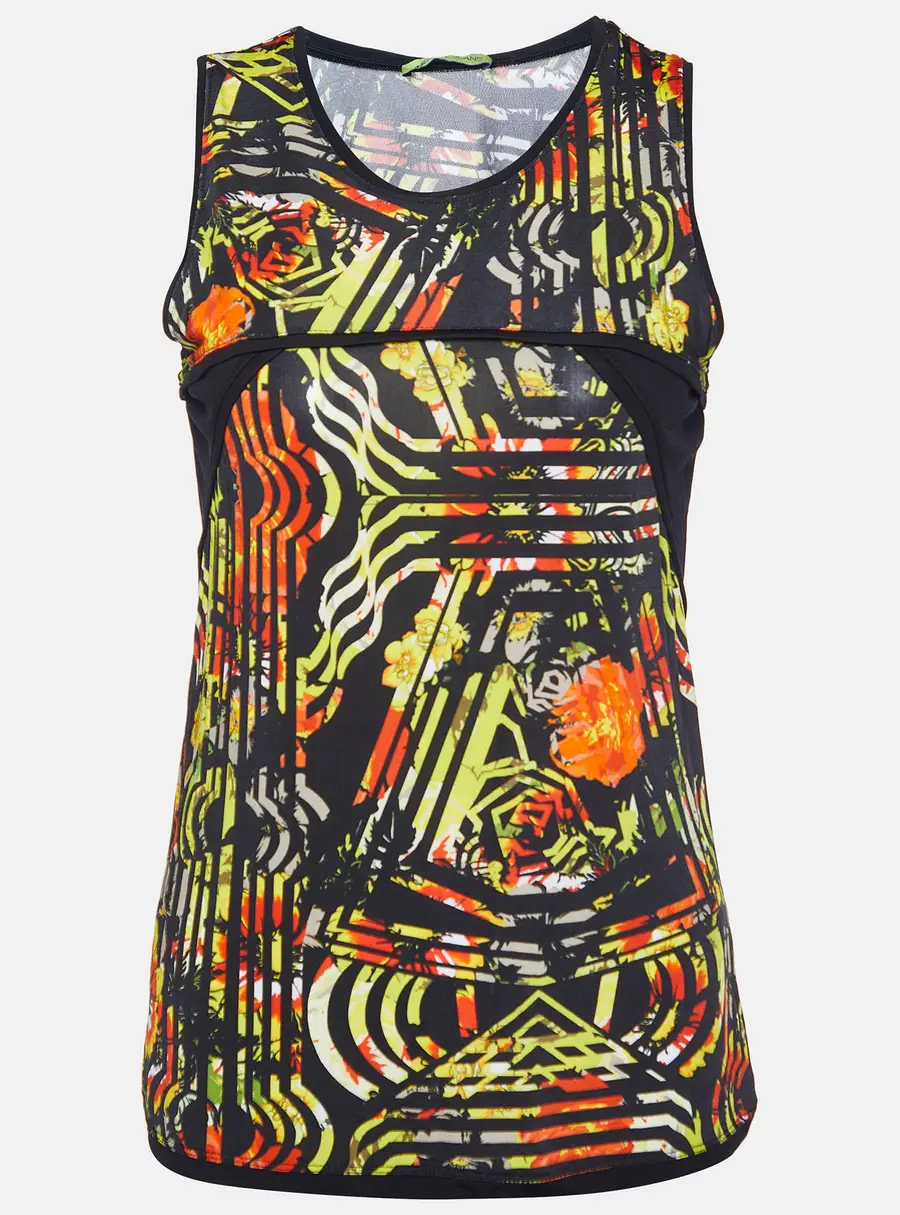 Versace Jeans Black Printed Jersey Tank Top M