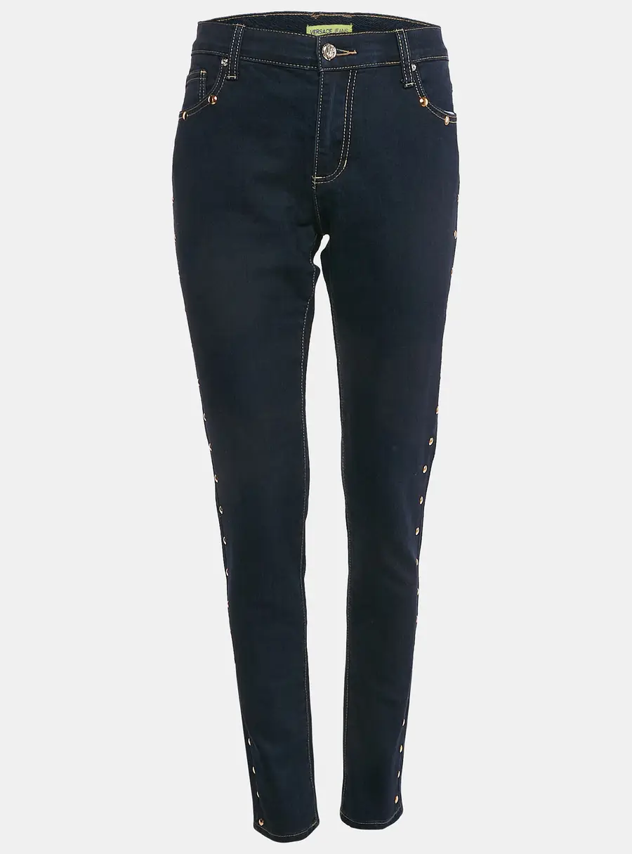 Versace Jeans Dark Blue Denim Stud Detail Jeans Waist 32"
