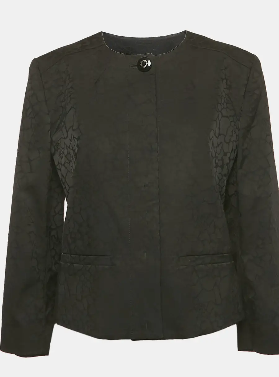 Versace Jeans Black Jacquard Button Front Jacket M
