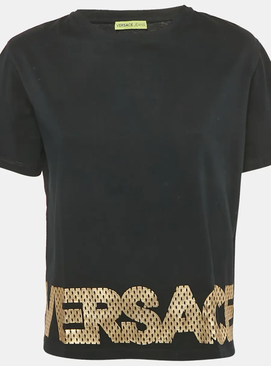 Versace Jeans Black Cotton T-Shirt L