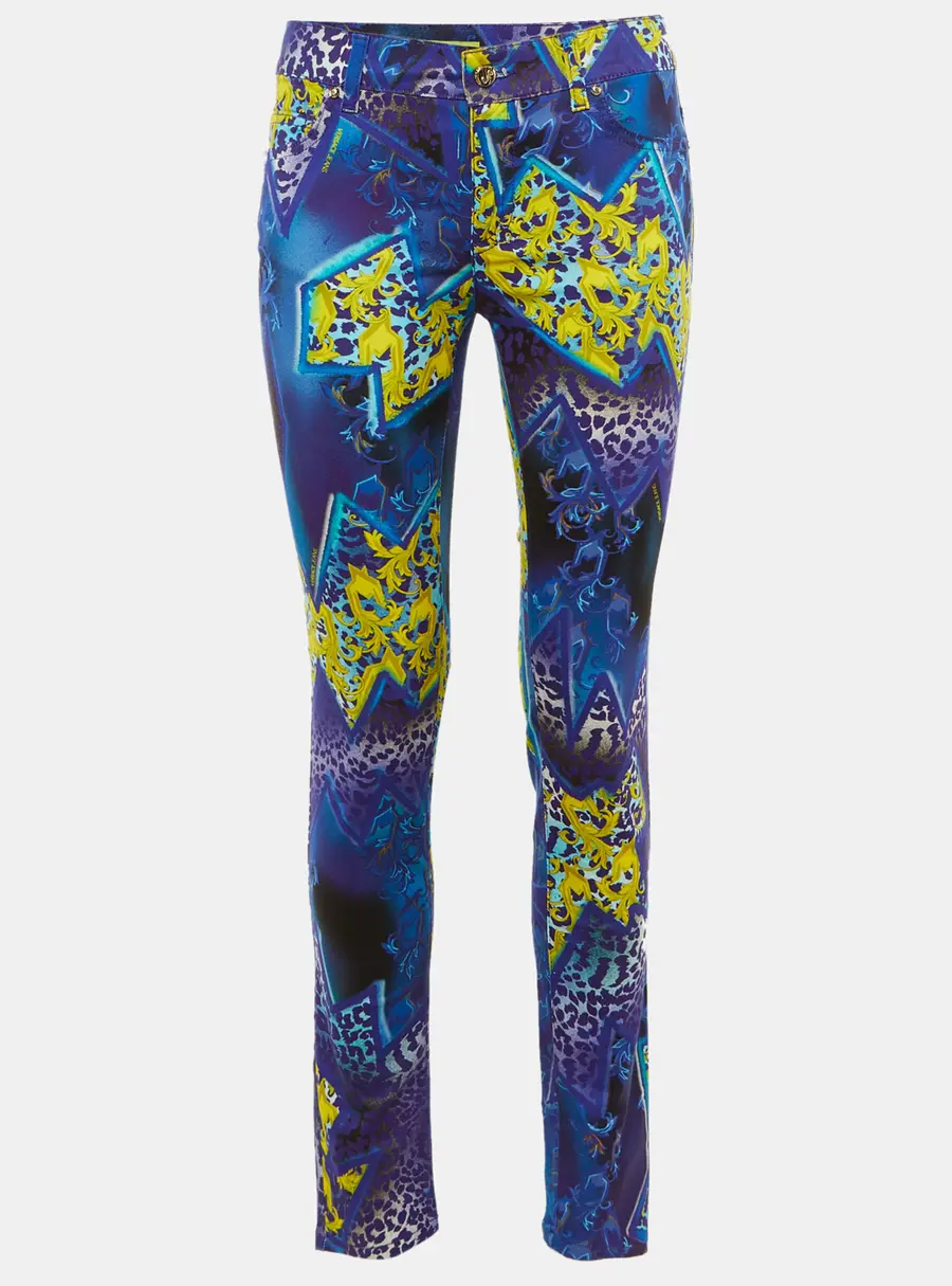 Versace Jeans Multicolor Printed Cotton Skinny Fit Jeans S