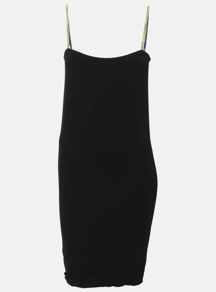 Versace Jeans Black Stretch Jersey Sleeveless Mini Dress