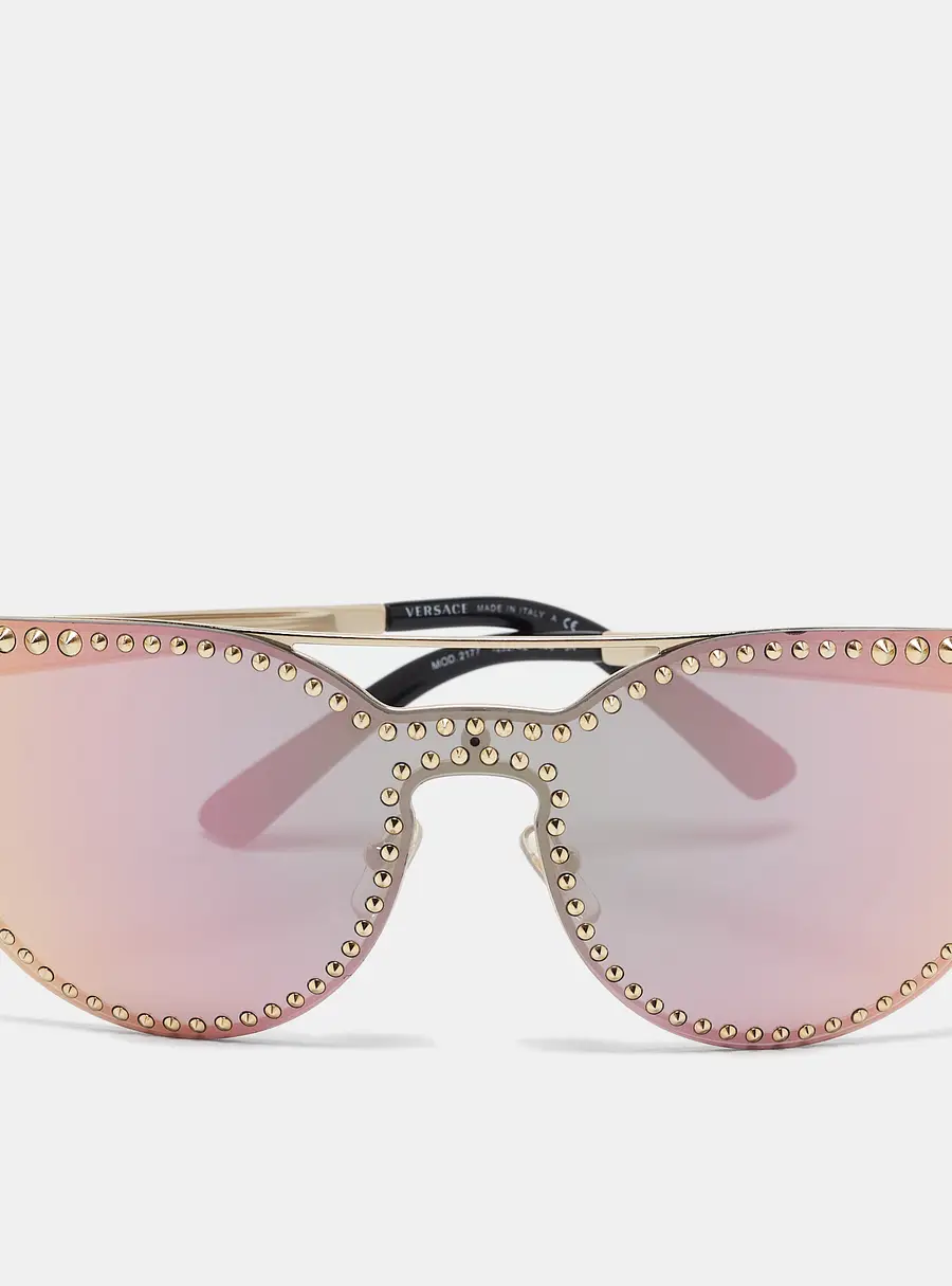 Versace Gold MOD 2177 Medusa Studded Cat Eye Sunglasses