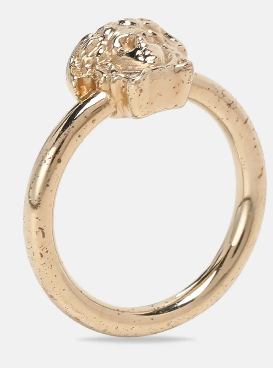 Versace Gold Tone Medusa Ring Size 53