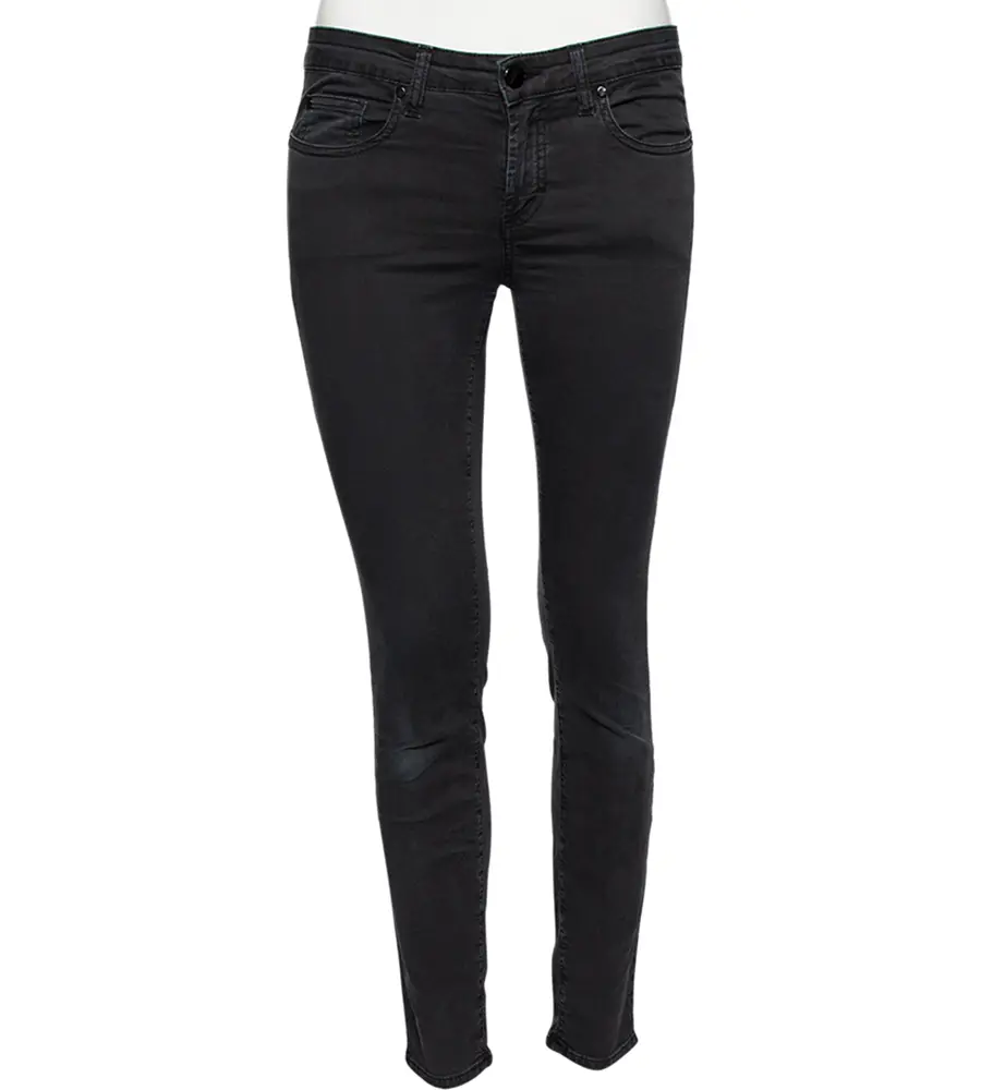 Versace Charcoal Grey Denim Stud Embellished Pocket Detailed Jeans S