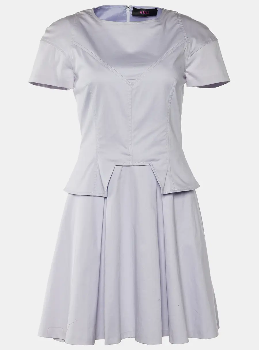 Versus Versace Pale Lilac Cotton Pleated Dress S