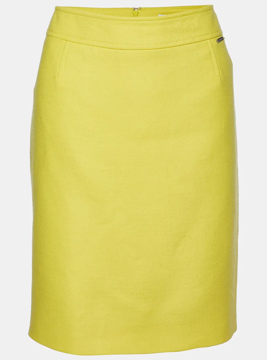 Versace Yellow Wool Pencil Skirt L