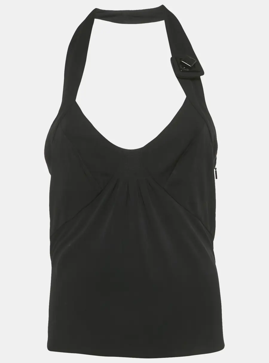Versace Black Jersey Halter Neck Top M