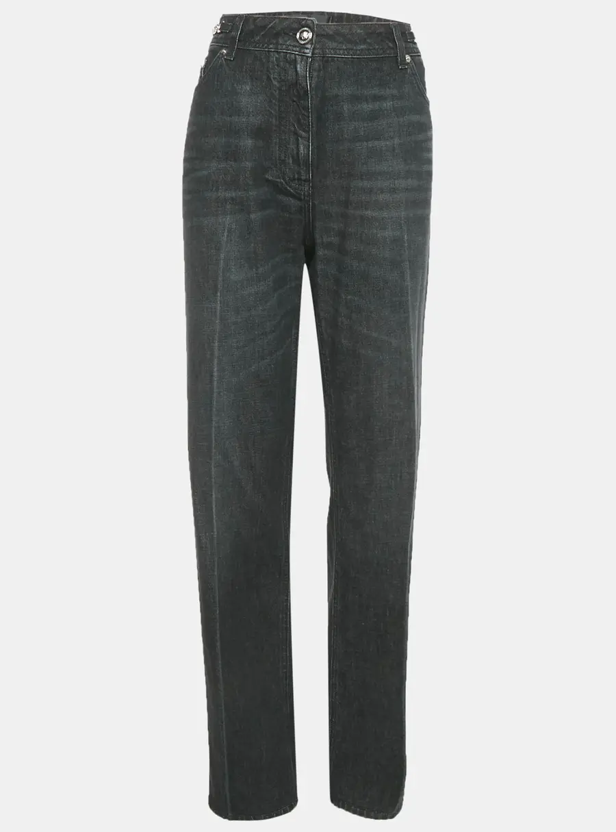 Versace Dark Grey Denim Wide Leg Jeans M Waist 34"