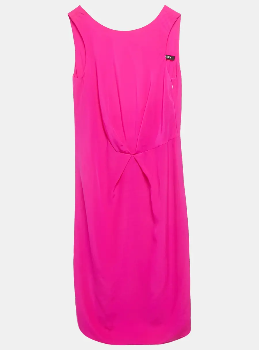Versace Pink Silk Back Open Mini Dress S