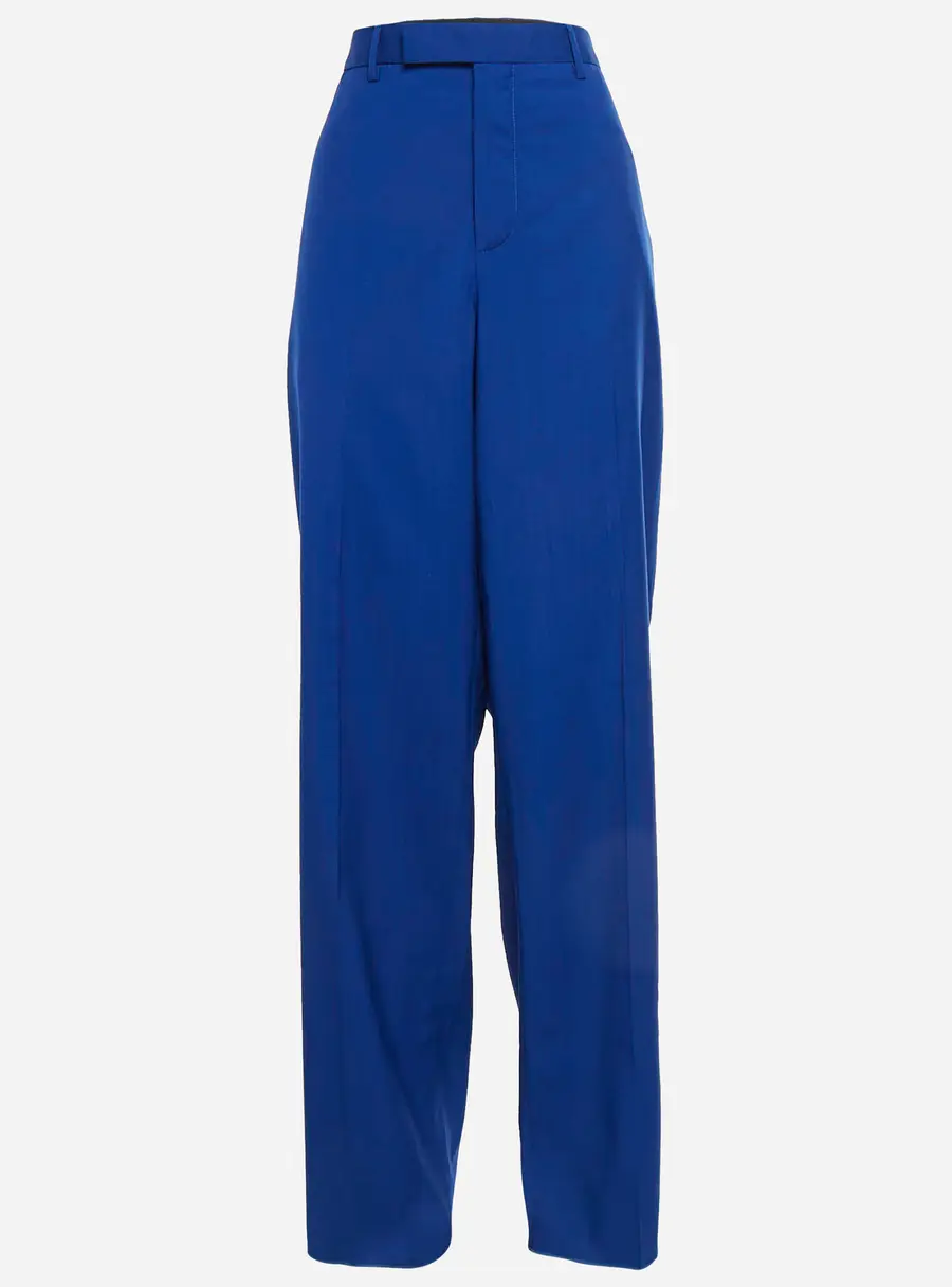Versace Blue Wool Blend Regular Fit Trousers XL
