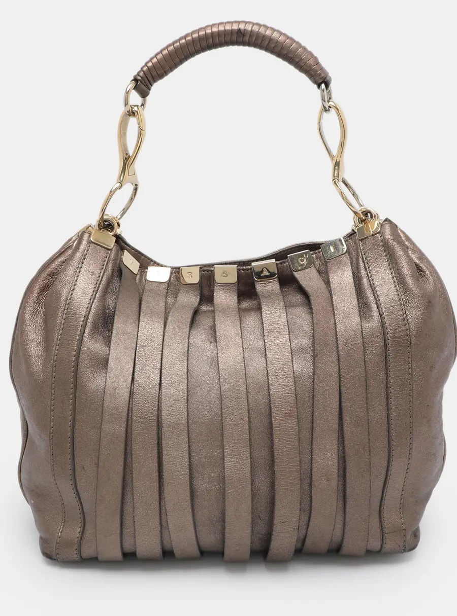 Versace Metallic Leather Shoulder Bag