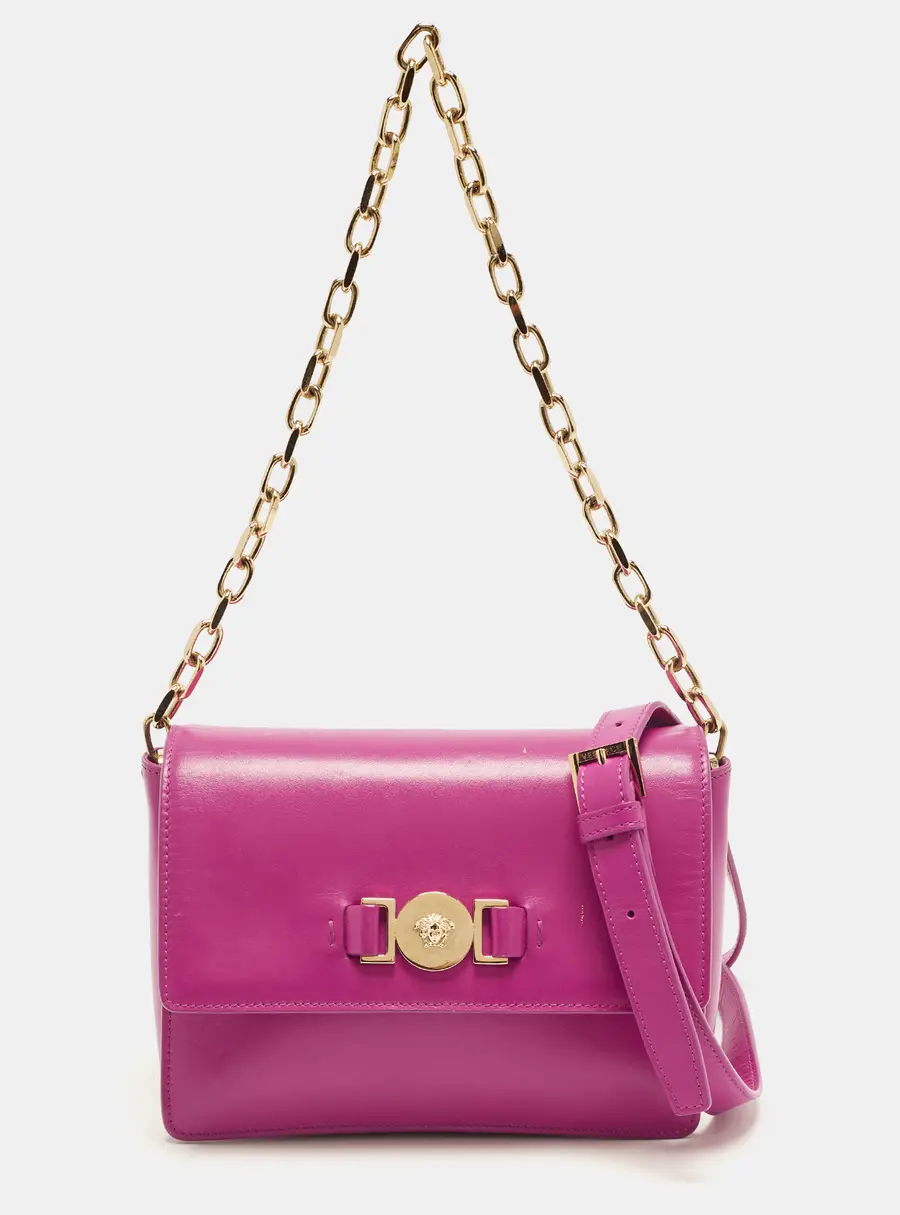 Versace Medusa 95 Chain Pink Leather Shoulder Bag