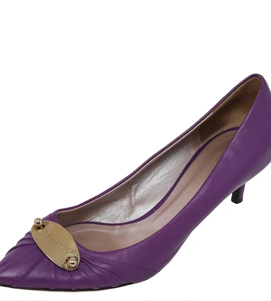 Versace Purple Leather Pointed Toe Pumps Size 41