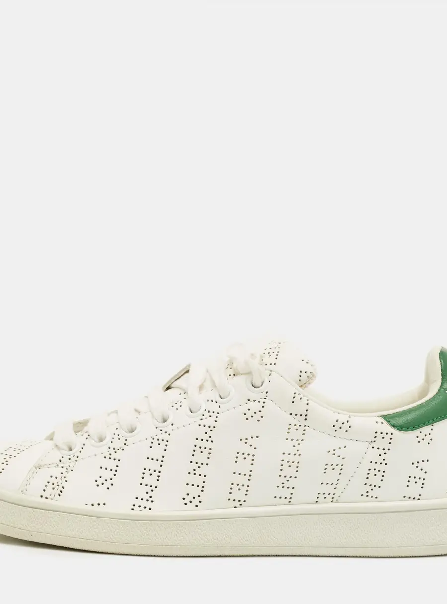 Vetements White Perforated Leather Low Top Sneakers Size 35