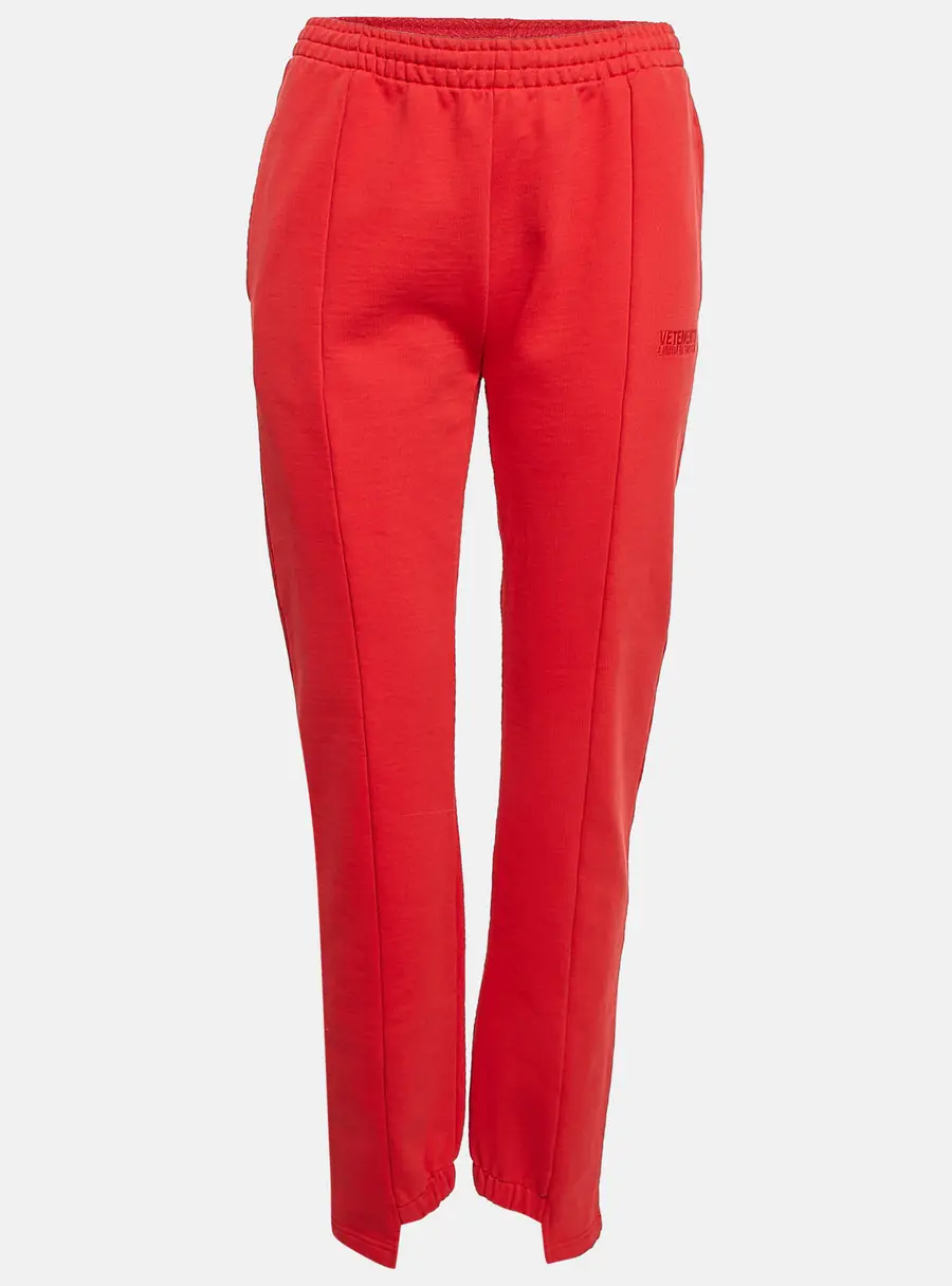 Vetements Red Cotton Knit Elasticized Waist  Sweatpants L
