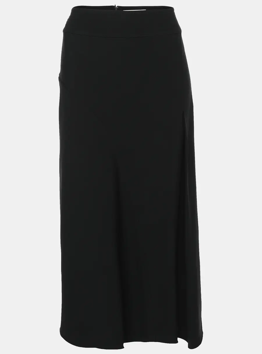 Victoria Beckham Black Crepe Midi Skirt M