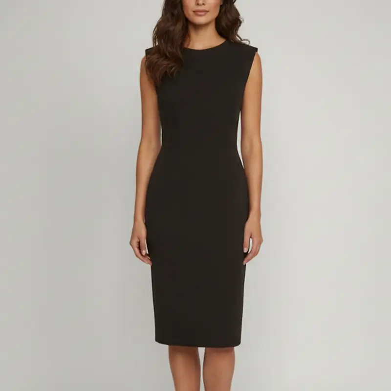 Victoria Beckham Black Crepe Open Back Midi Dress M