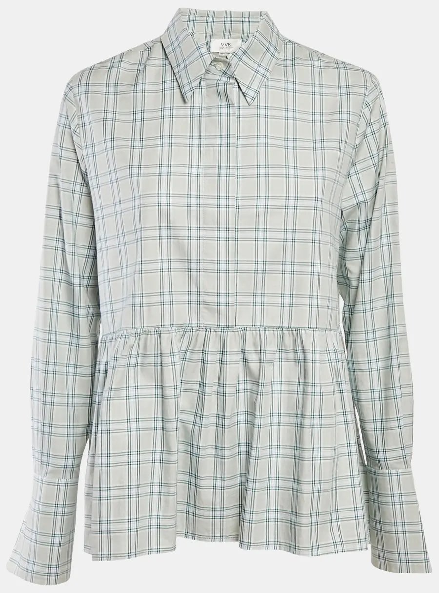 Victoria Victoria Beckham Green Plaid Cotton Button Front Blouse S