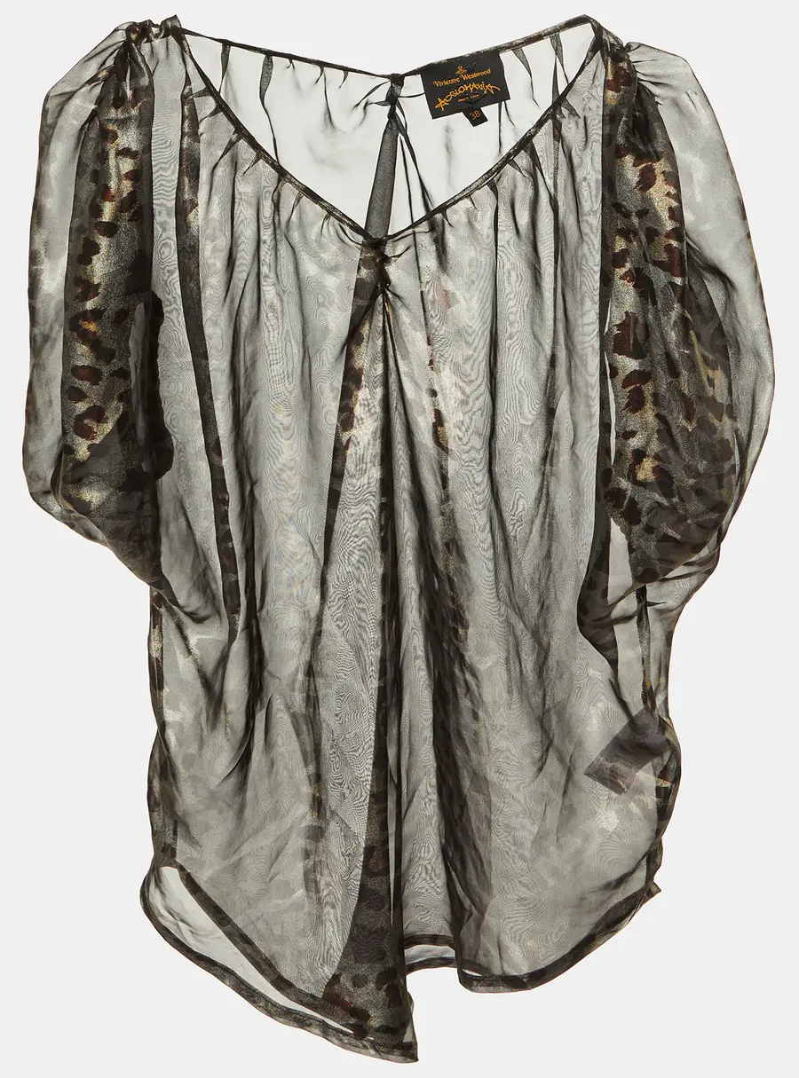 Vivienne Westwood Metallic Animal Printed Chiffon Top S