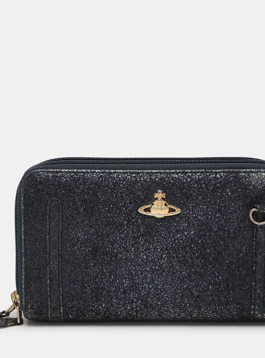 Vivienne Westwood Metallic Suede Double Zip Wallet