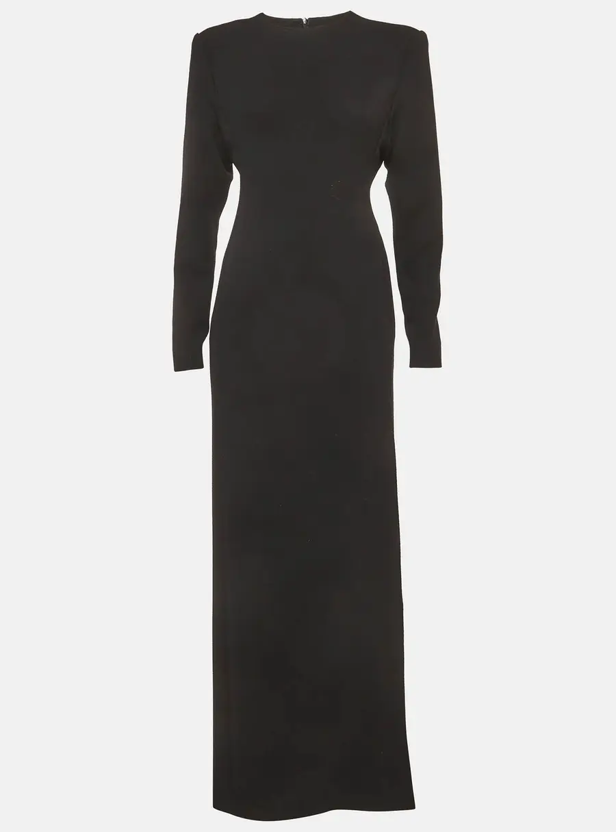 Wardrobe.NYC Black Crepe Evening Column Dress M