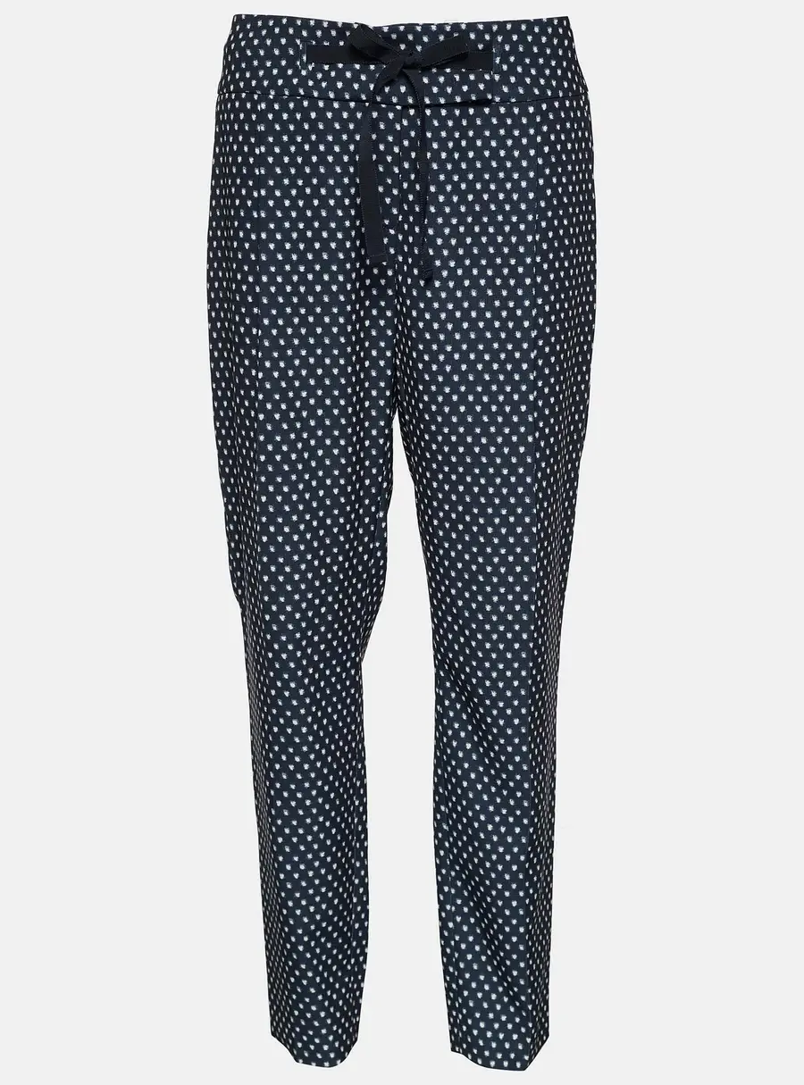 Weekend Max Mara Black Dot Print Crepe Tapered Trousers M
