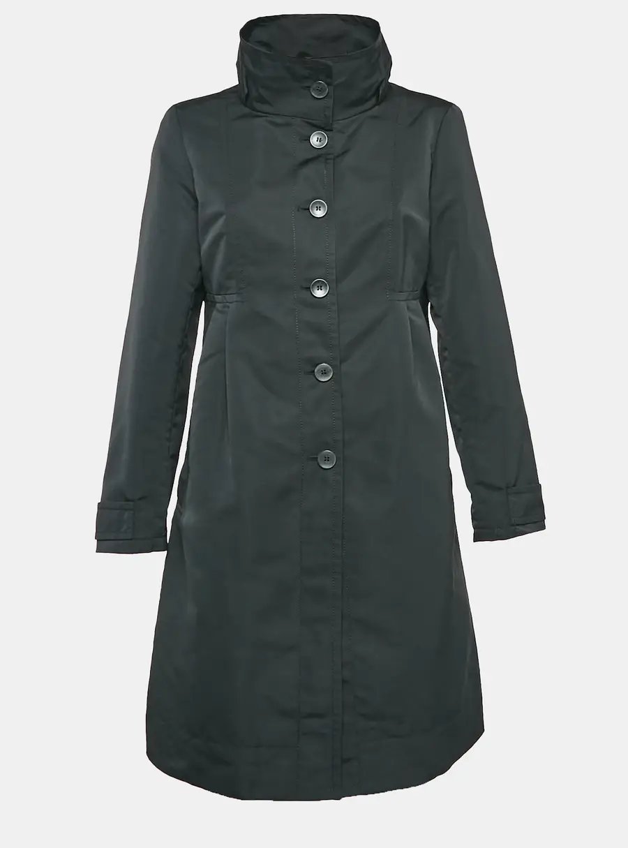 Weekend Max Mara Black Synthetic Pleated Mid-Length Coat M