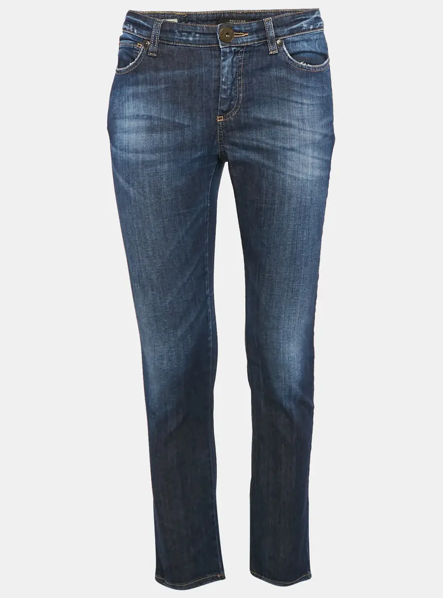 Weekend Max Mara Blue Embellished Denim Skinny Cropped Jeans S Waist 28"