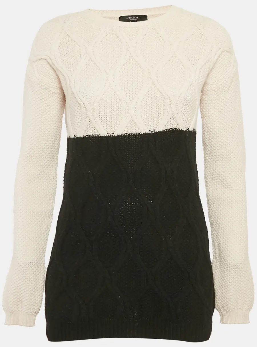 Weekend Max Mara Two-Tone Colorblock Wool Knit Sweater S