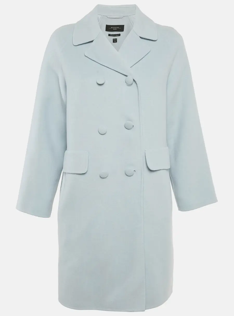 Weekend Max Mara Blue Wool Double-Breasted Coat S