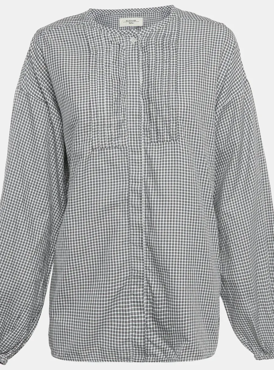 Weekend Max Mara Black Checked Cotton Button Front Tunic L