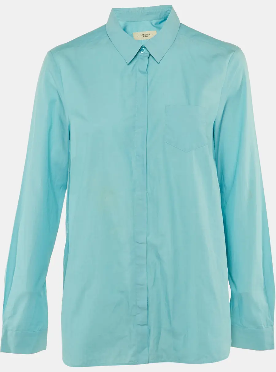 Weekend Max Mara Blue Cotton Button Front Shirt M