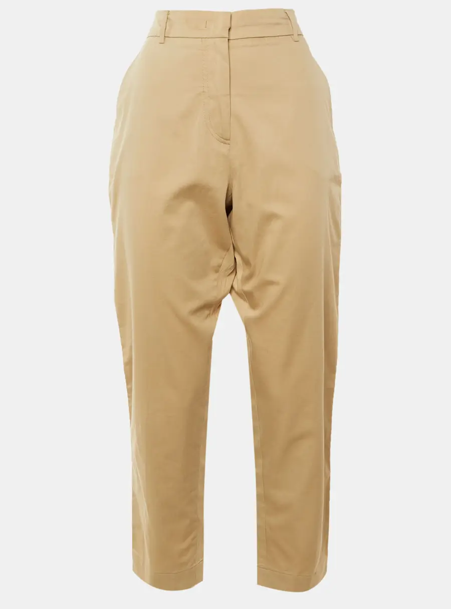 Weekend Max Mara Beige Cotton Tapered Trousers L