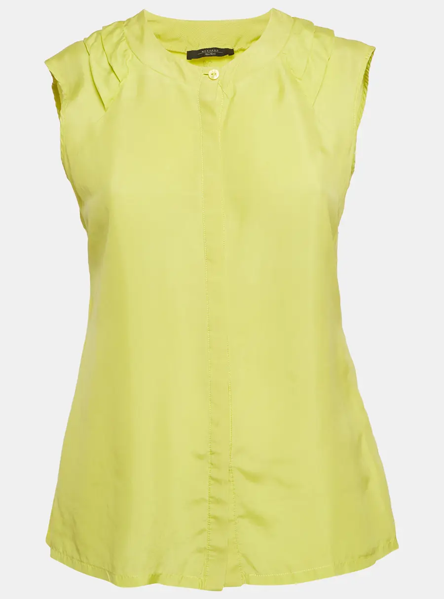 Weekend Max Mara Neon Green Cotton Sleeveless Top S