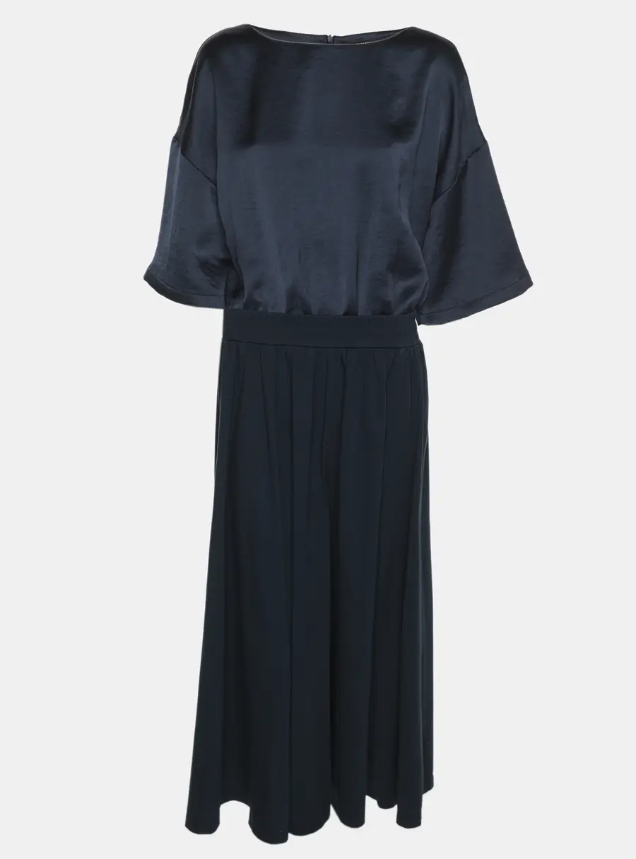 Weekend Max Mara Blue Satin Jersey Dress S