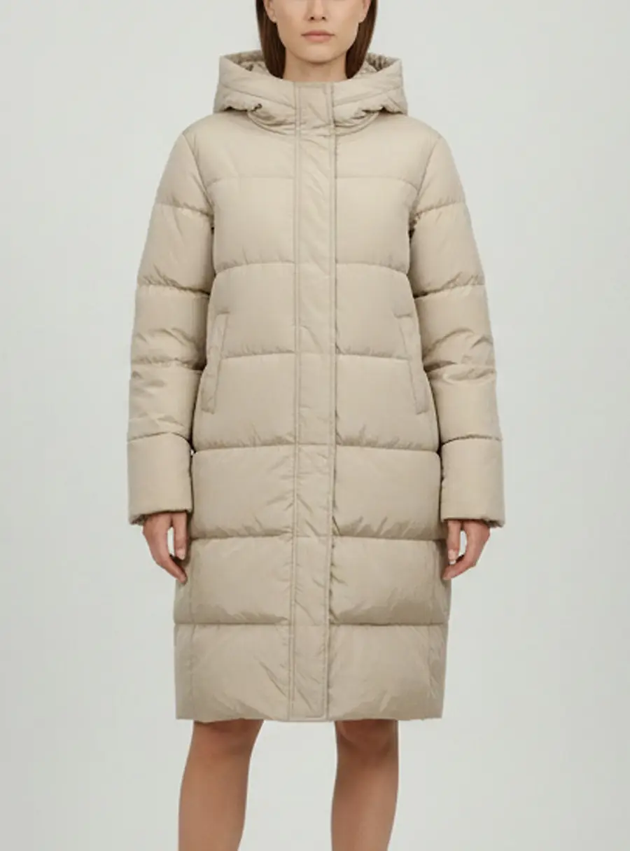 Weekend Max Mara Beige Nylon Padded Parka Jacket M