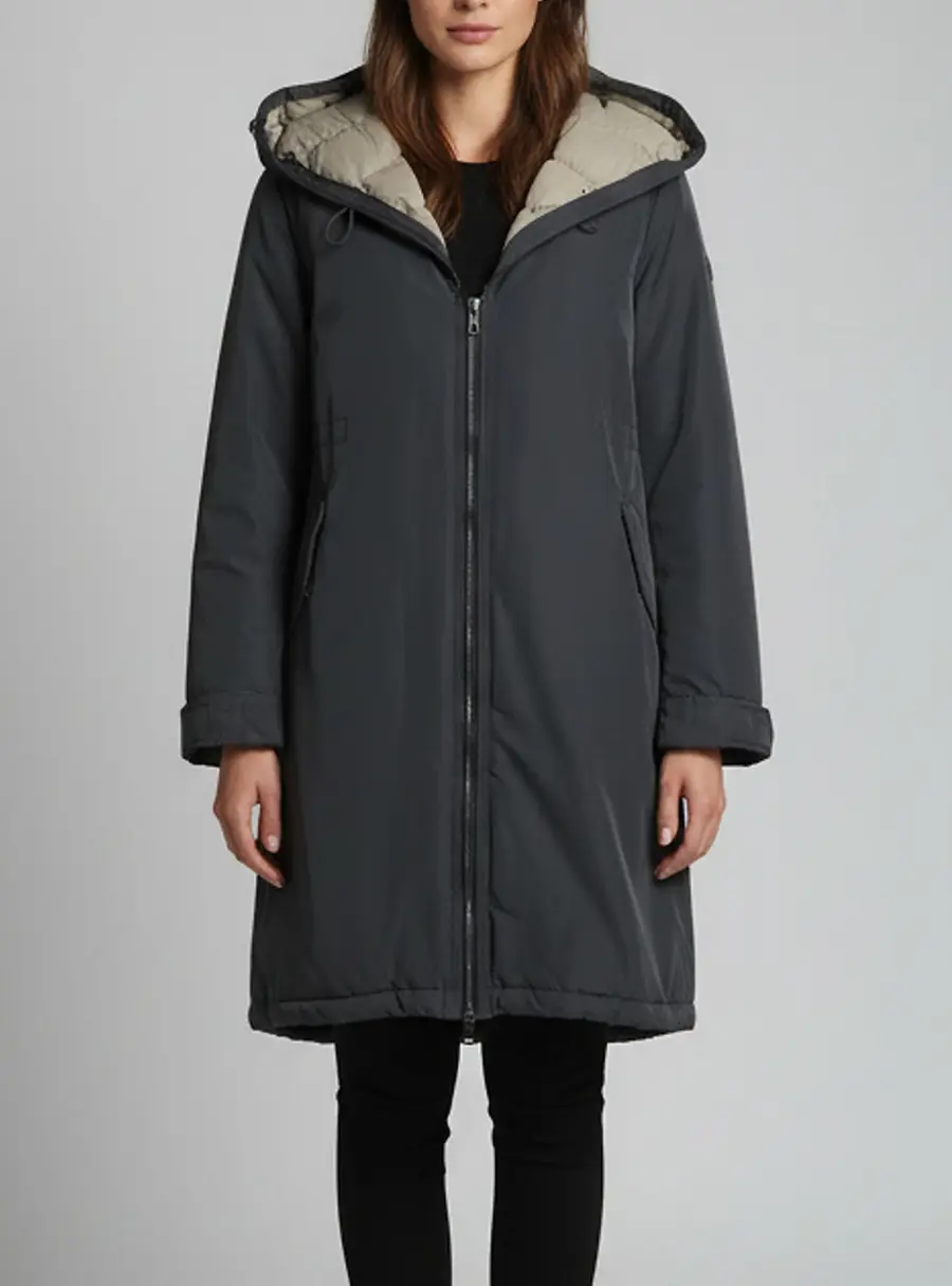 Weekend Max Mara Grey Nylon Long Sleeve Down Jacket L
