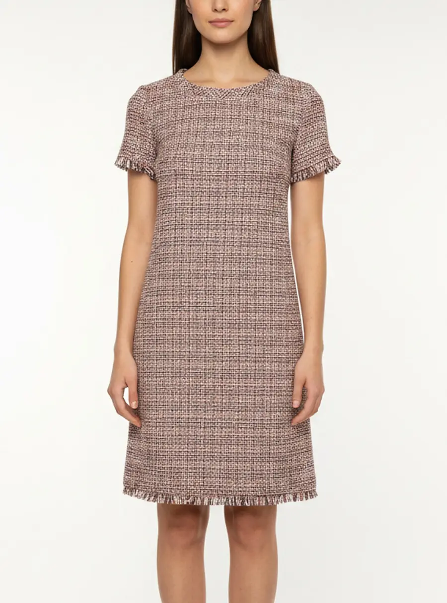 Weekend Max Mara Multicolor Tweed Short Sleeve Mini Dress S
